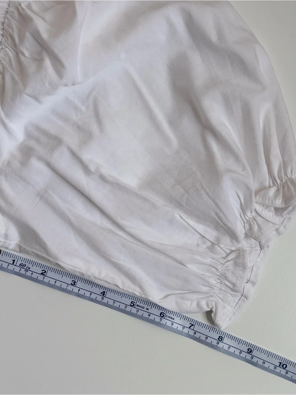 LOFT White Smocked Square-Neck Puff Sleeve Blouse Women’s Size Large